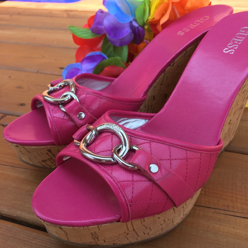 Guess Leather Platform Sandles